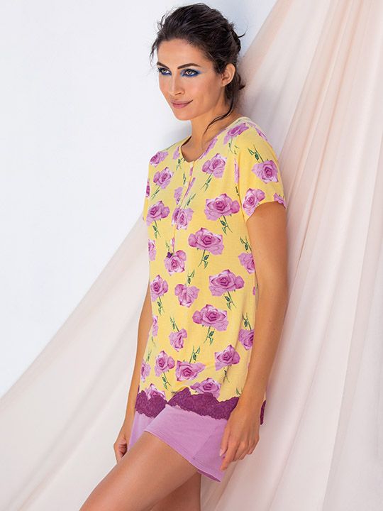 Пижамный комплект с крупным цветочным принтом, фото 2