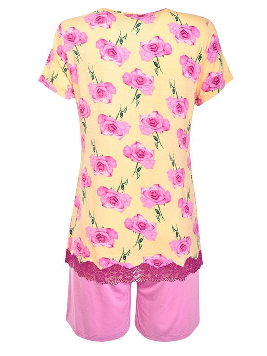 Пижамный комплект с крупным цветочным принтом, фото 4