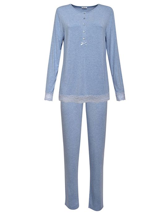 Меланжевая пижама: блуза и брюки, фото 2