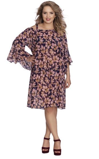 Пляжное платье из вуали с цветочным принтом, фото 1