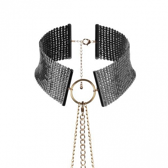 Чёрный ошейник с цепочками Desir Metallique Collar, фото 2