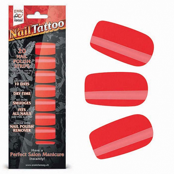 Набор лаковых полосок для ногтей Красный шик Nail Foil, фото 1