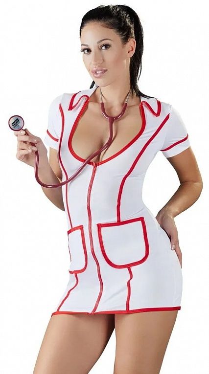 Сексуальное платье медсестры на молнии, фото 1