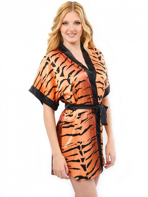 Оригинальный халат-кимоно тигровой расцветки, фото 2