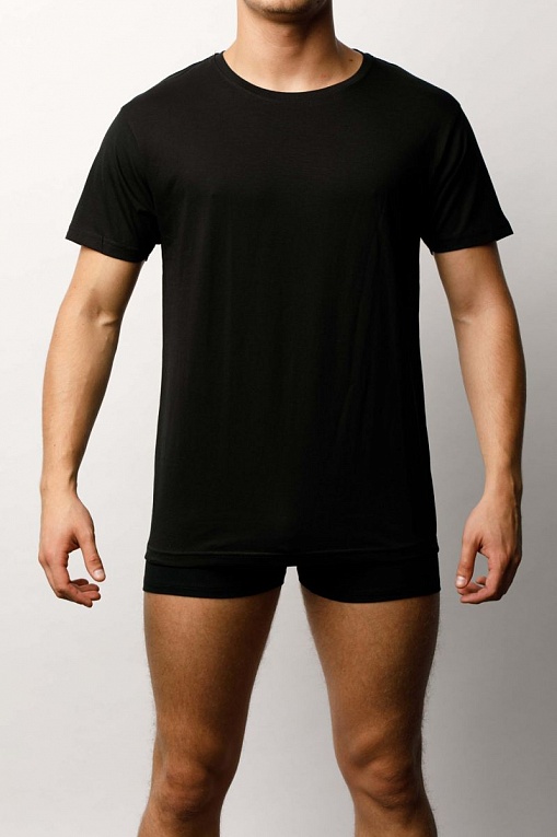 Мужская хлопковая футболка с коротким рукавом и круглым вырезом, фото 1