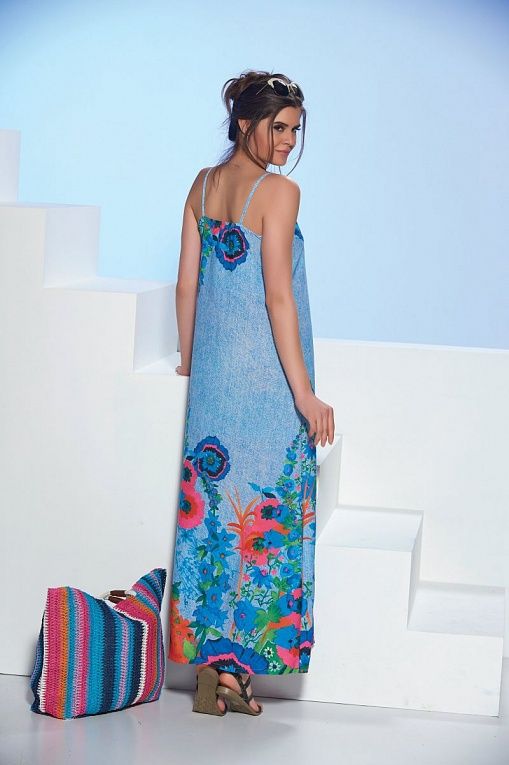 Летнее платье-сарафан с цветочным принтом, фото 1