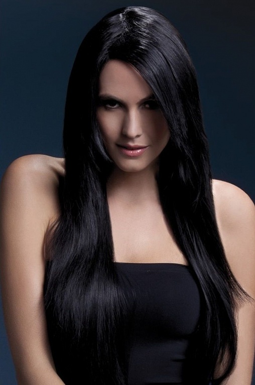 Темноволосый парик с косой чёлкой Amber, фото 1