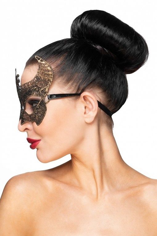 Золотистая карнавальная маска  Нунки, фото 1
